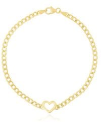 The Lovery - Curb Heart Bracelet - Lyst