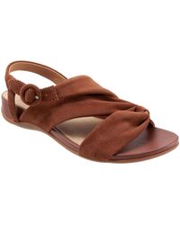Softwalk - Tieli Suede Ankle Strap Wedge Sandals - Lyst