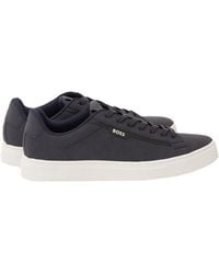 BOSS - Rhys Cupsole Tennis Sneaker, Dark - Lyst