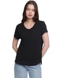 Wilt - Short Sleeve Mock Layer Raw Hem Tee - Lyst
