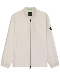 BOSS - Water-Repellent Bomber Jacket With Double B Monogram Jacquard - Lyst