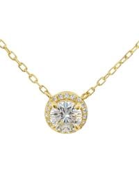 Allyanna Gifts - Round Moissanite With Halo Necklace - Lyst