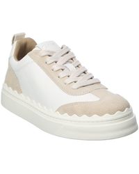 Chloé Lauren Leather Sneakers in White | Lyst