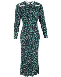 RIXO London - Ada Lace-Trimmed Floral-Print Crepe Maxi Dress - Lyst