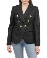 Love Token - Nellie Faux Leather Double Breasted Jacket - Lyst