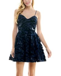 City Chic - Juniors Sequined Short Fit & Flare Dress - Lyst
