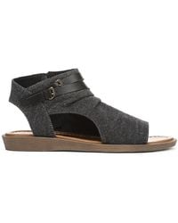 Blowfish - Charcoal Strappy Low Wedge Sandals - Lyst