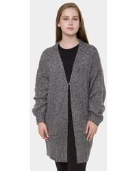 TRUEDAMES - Solid Color Balloon Sleeve Pockets Cardigan - Lyst