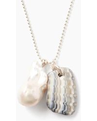 Chan Luu - Fossilized Shell & Pearl Charm Necklace - Lyst