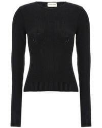 Magda Butrym - Ribbed Viscose-Blend Sweater With Sculptural Chest Detail - Lyst