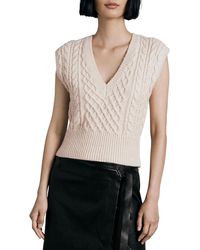Rag & Bone - Elizabeth Wool Blend Cropped Sweater Vest - Lyst