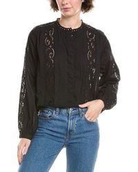 Madewell - Lace-Inset Pintucked Button-Up Top - Lyst
