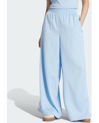 adidas - Originals Satin Wide Leg Pants Ruffle 3-Stripes - Lyst