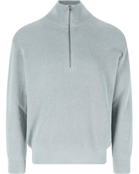 Closed - Ribbed Quarter-Zip Mock Neck Sweater - Lyst