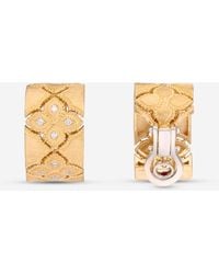 Roberto Coin - Venetian 18k Yellow Diamond Princess Satin J Hoop Earrings 7771629ayerx - Lyst