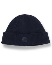 BOSS - Wool-Cashmere Beanie Hat With Double B Monogram - Lyst
