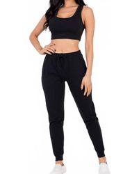 Capelli - French Terry Cropped Tank Top & Joggers Set - Lyst