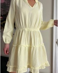Bobi - Split Neck Tiered Dress - Lyst