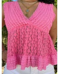 Pol - V-Neck Easy Breezy Top - Lyst