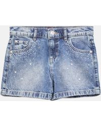 Guess - Rhinestone Denim Shorts (7-14) - Lyst