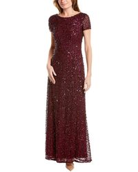 Adrianna Papell Sequin Maxi Dress - Red