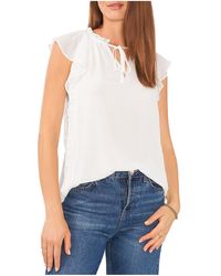 1.STATE - Chiffon Tie Neck Pullover Top - Lyst