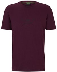 BOSS - Cotton-jersey T-shirt With Crew Neck And Seasonal Artwork - Lyst