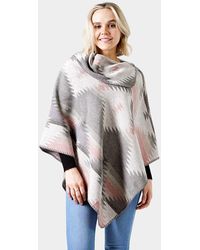 TRUEDAMES - Western Pattern Poncho - Lyst