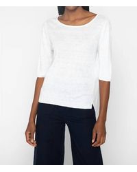 Kinross Cashmere - Elbow Sleeve Boatneck Sweater - Lyst