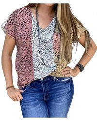 Blank NYC - Color Block Printed Blouse - Lyst