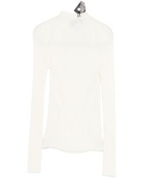 Twinset - Ribbed Wool Sweater With High Neckline - Lyst