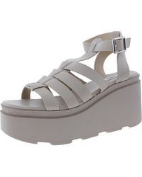 Steve Madden - Same Woven Faux Leather Platform Sandals - Lyst