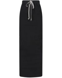 Rick Owens - Maxi Pencil Skirt With Draped Detail - Lyst