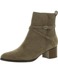 Anne Klein - Moore Block Heel Zipper Ankle Boots - Lyst