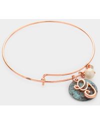 Fashnzfab - G- Initial Monogram Pearl Charm Bracelet ~G~ Patina Verdigris - Lyst