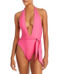 Ramy Brook - Verona Belted Plunging One-piece Swimsuit - Lyst