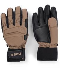BOSS - X Perfect Moment Mixed-material Ski Gloves With Leather - Lyst