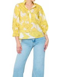 Flora Bea - Lina Button Front Blouse - Lyst