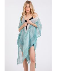 TRUEDAMES - Striped Two Tone Cover Up Kimono - Lyst