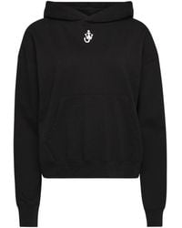 JW Anderson - Cropped Hoodie With Subtle Branding And Relaxed Fit - Lyst