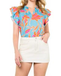 Thml - Flutter Sleeve Flower Print Top - Lyst