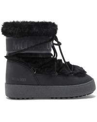 Moon Boot - Mid-Height Faux Fur Boots With Textured Rubber Sole - Lyst