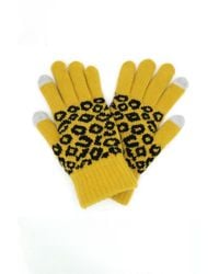 Fashnzfab - Leopard Knit Smart Touch Gloves - Lyst