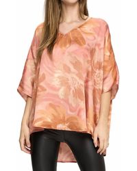 Adrienne - Floral Print Poncho Tunic Top - Lyst