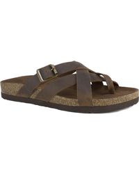White Mountain - Hobo Leather Slip On Footbed Sandals - Lyst