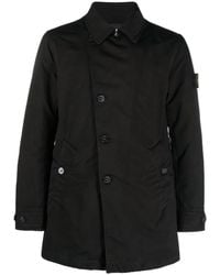 Stone Island - Structured Coat With Button-Up Front - Lyst