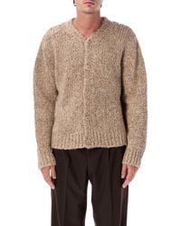 sunflower - John Textured Italian Wool & Alpaca Cardigan With Subtle V-Neck And Corozo Buttons - Lyst
