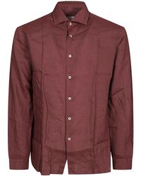 Xacus - Long-Sleeved Linen Shirt With Button-Down Front - Lyst