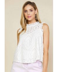 Skies Are Blue - Lace Eyelet Cami Top - Lyst