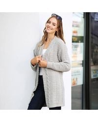 TRUEDAMES - Solid Twisted Knit Cardigan - Lyst